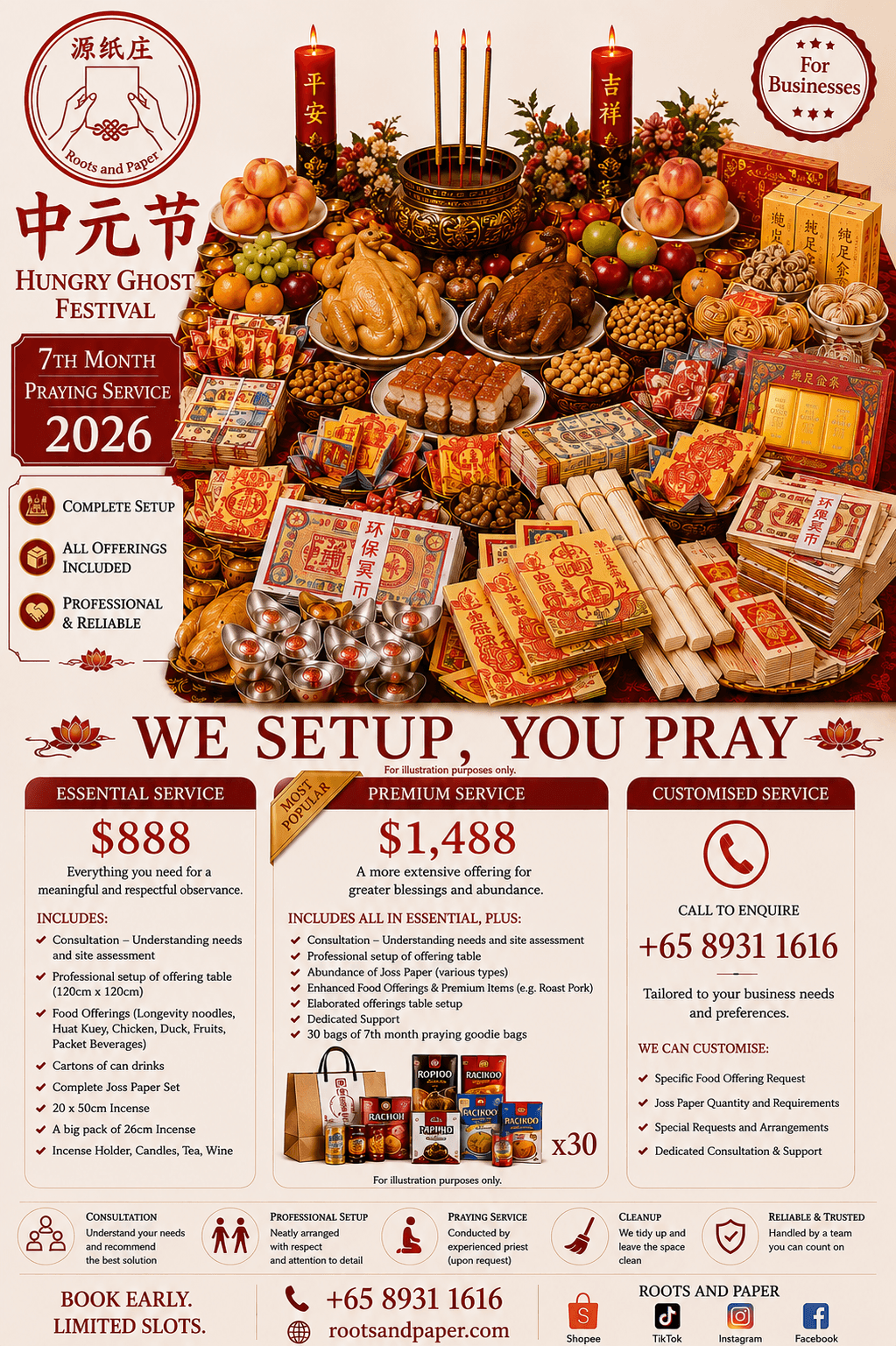7th Month Professional Praying Service – WE SETUP. YOU PRAY.