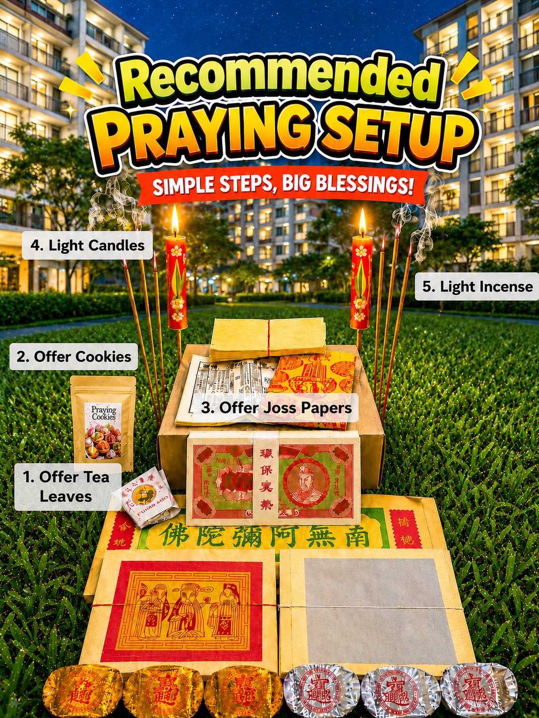 7th Month Essential Joss Paper Kim Zua Prayer Package (Plastic Free) for Hungry Ghost Festival Praying 七月中元节拜拜套装