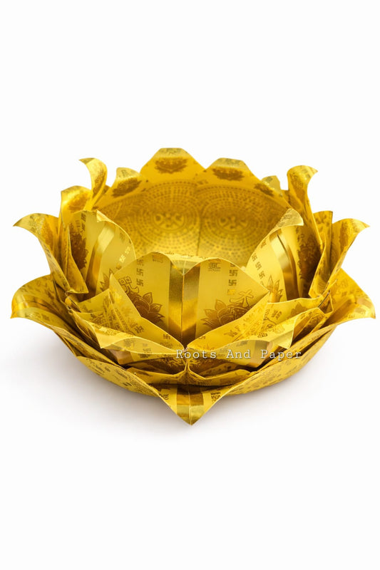 Handcrafted Golden Lotus Offering for Guanyin Birthday Festival | Blessings & Good Fortune 手工制作观音诞金莲花供奉 | 祈福好运