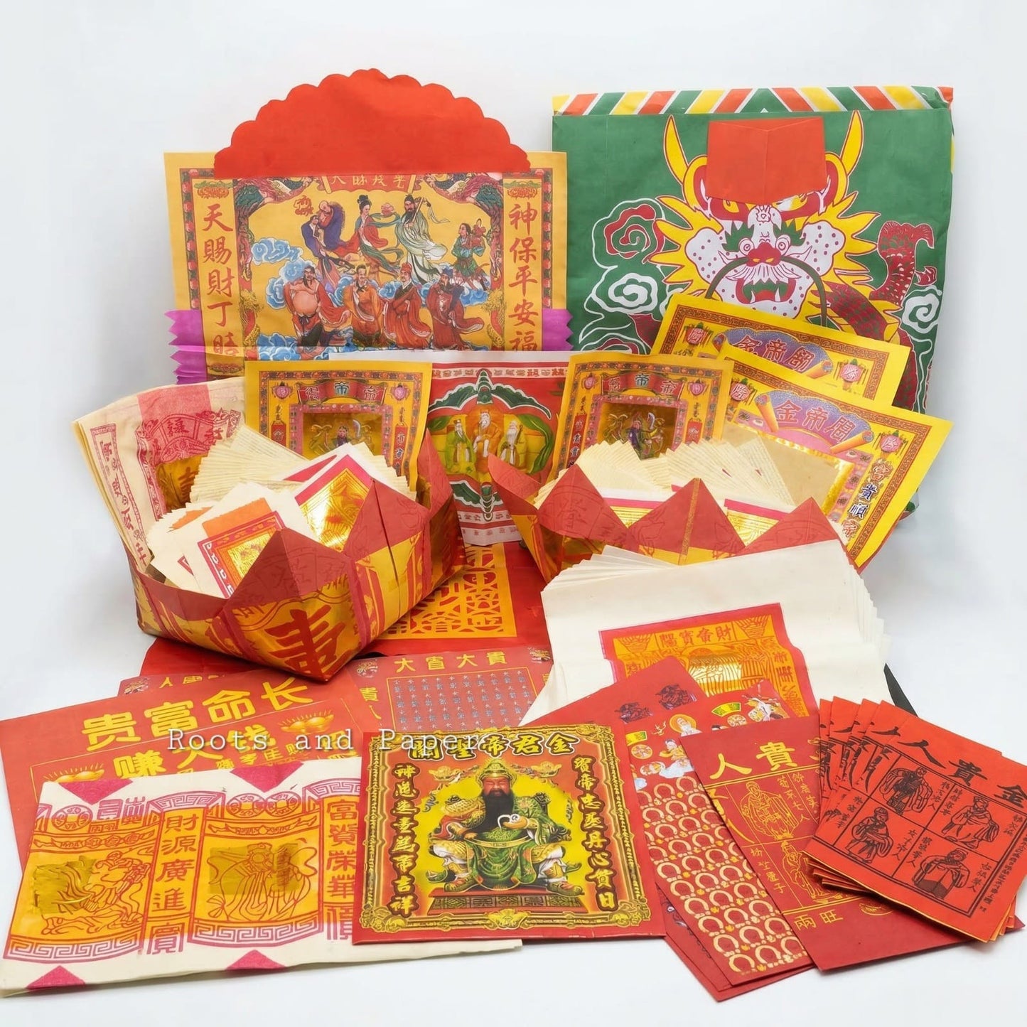 Business Prosperity Set | Pray for Business Growth | Comes with Guided Prayer Script, Blessing Named Booklet, Incense set and a Wealth Amulet 旺生意供品套装｜祈求生意兴旺｜附祈福祭拜文稿，祝福手册,香烛茶糖 | 附带招财符