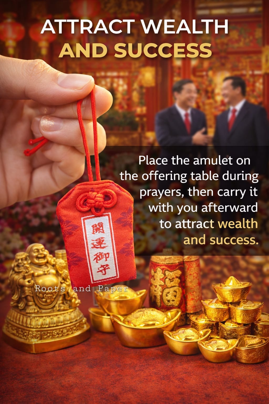 Business Prosperity Set | Pray for Business Growth | Comes with Guided Prayer Script, Blessing Named Booklet, Incense set and a Wealth Amulet 旺生意供品套装｜祈求生意兴旺｜附祈福祭拜文稿，祝福手册,香烛茶糖 | 附带招财符